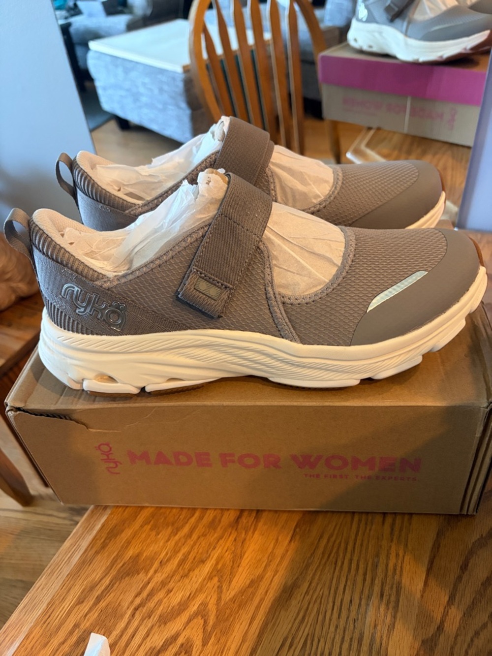 Ryka Women's Taupe Slip-On Mary Jane Sneakers Womens 11 wide